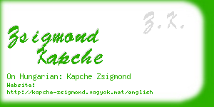 zsigmond kapche business card